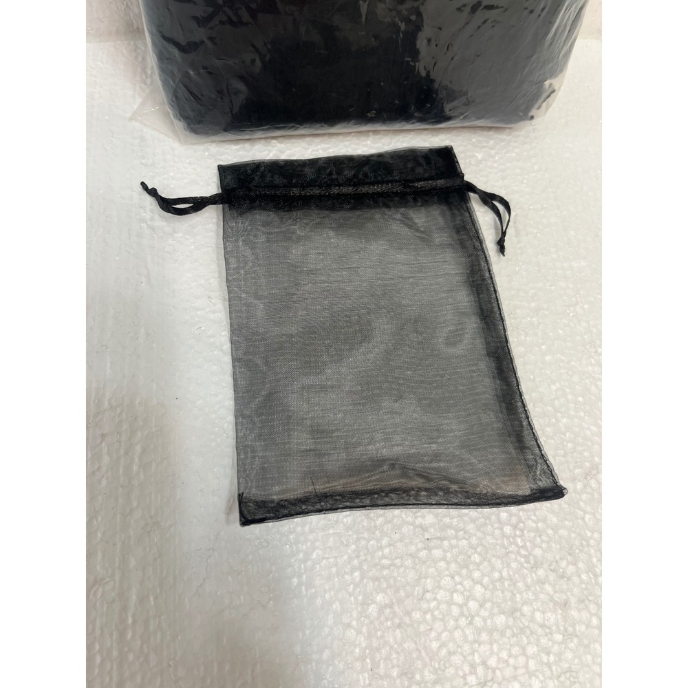 100pcs‎ Black Organza Drawstring Jewelry Pouches Wedding Party Favor Bags Bulk